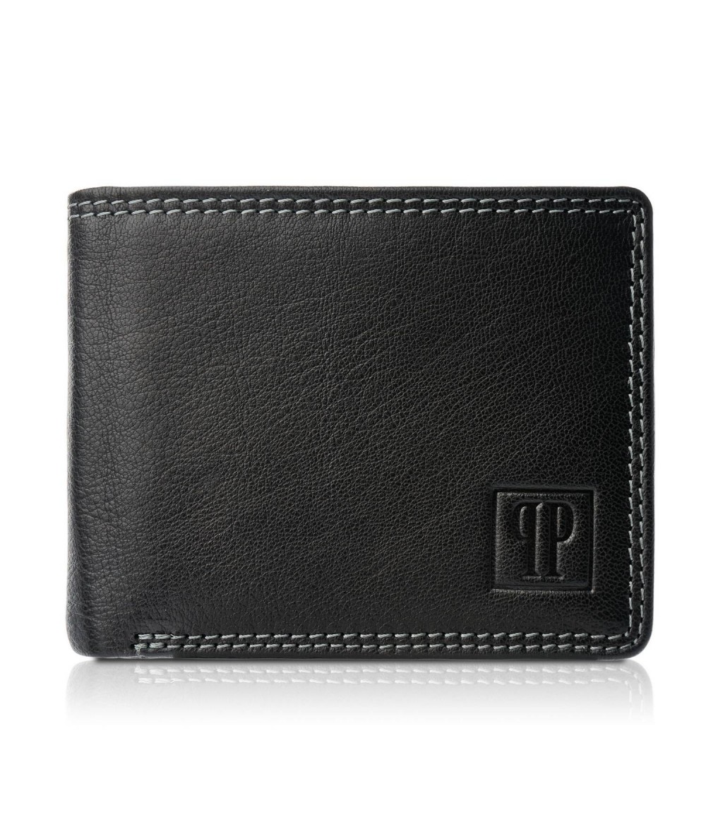 PAOLO PERUZZI férfi bőr pénztárca RFID T-68-BL | fekete