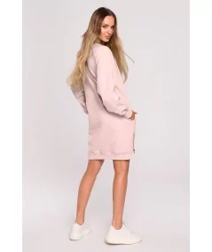 MOE hosszú ujjú tunika ruha | világos rózsaszín