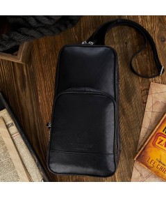 PAOLO PERUZZI Férfi bőr hátizsák és pénztárca készlet ZUP-66-BL | fekete