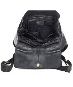 MARCO MAZZINI Női bőr notebook hátizsák | fekete