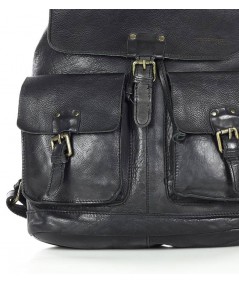 MARCO MAZZINI Elegáns női hátizsák A4-es valódi bőrből | fekete