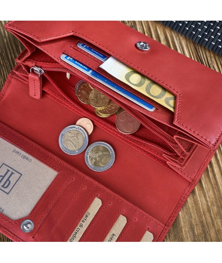 PAOLO PERUZZI Női bőr pénztárca geometrikus mintákkal IN-58-RD | Piros