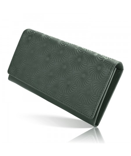 PAOLO PERUZZI Női bőr pénztárca geometrikus mintákkal IN-58-GR | zöld