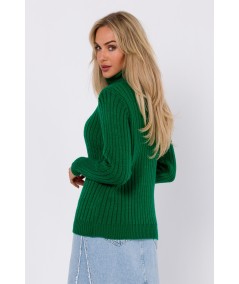 MOE női garbós pulóver M771 | zöld