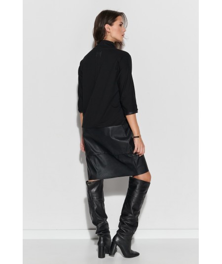 Numinou Oversize ruha eko bőr elemekkel NU318 | fekete