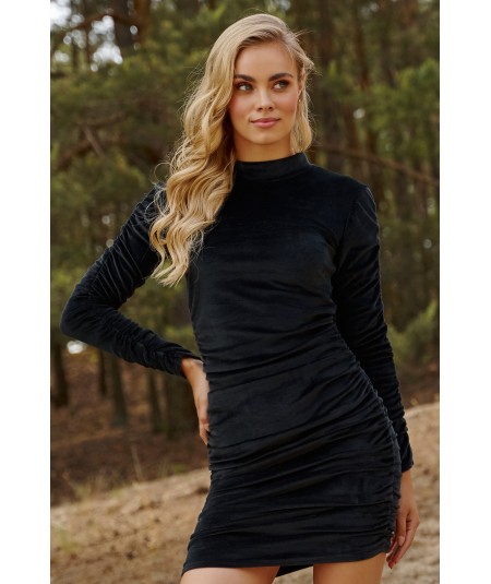 Macadamia Velúr ruha M807 | fekete