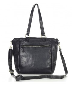 MARCO MAZZINI Bőr shopper táska Vintage | fekete