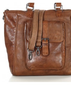 MARCO MAZZINI Bőr shopper táska Vintage | konyak
