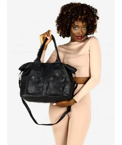 MARCO MAZZINI Női bőr shopper táska | fekete