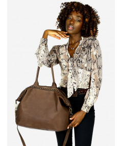 MARCO MAZZINI Női bőr shopper táska | csokoládébarna