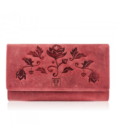 PAOLO PERUZZI Női bőr pénztárca és kulcstartó Vintage ZUP-95-RD | Piros