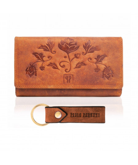 PAOLO PERUZZI Női bőr pénztárca és kulcstartó Vintage ZUP-95-OR | narancs
