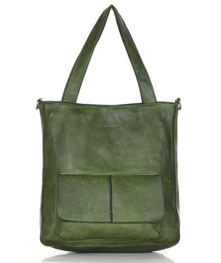 MARCO MAZZINI Női bőr shopper táska A4 | zöld