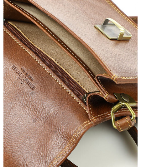 MARCO MAZZINI Florence táska prémium négyzet alakú bőrtáska | barna