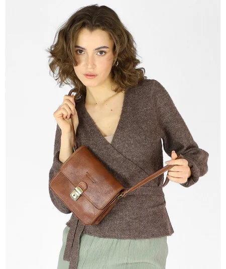 MARCO MAZZINI Florence táska prémium négyzet alakú bőrtáska | barna