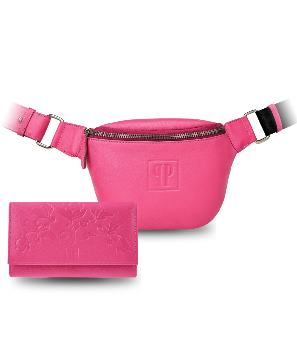 Paolo Peruzzi Női bőr deréktáska és pénztárca ZUP-105-PI | rózsaszín
