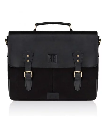 Paolo Peruzzi Férfi táska + pénztárca szett | fekete