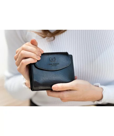 PAOLO PERUZZI Női bőr pénztárca RFID-vel | fekete