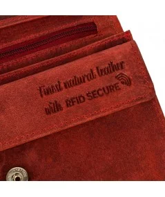 PAOLO PERUZZI Női bőr pénztárca RFID-vel | Piros