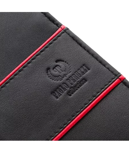 PAOLO PERUZZI Férfi bőr pénztárca RFID-vel | Piros
