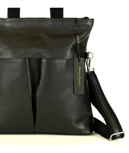 MAZZINI Bőr shopper táska Gala New | fekete