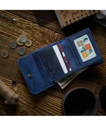 PAOLO PERUZZI RFID női bőr pénztárca | kék