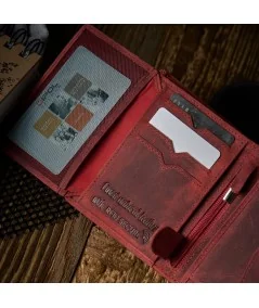PAOLO PERUZZI Női bőr pénztárca RFID-vel | Piros