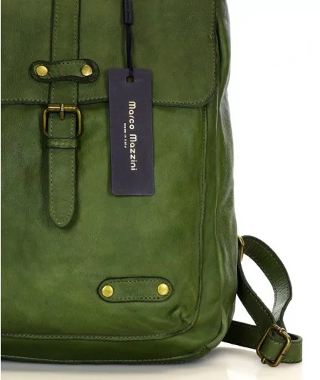 MARCO MAZZINI Női bőr hátizsák Handmade | zöld