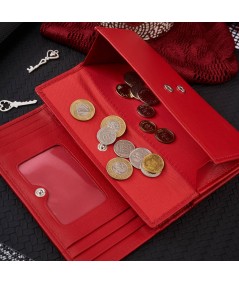 PAOLO PERUZZI Klasszikus női bőr pénztárca | Piros