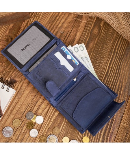 PAOLO PERUZZI Női bőr pénztárca RFID-vel | sötétkék