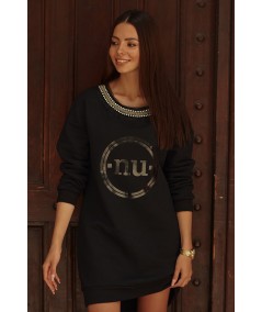 Női pulóver ruha NU406 | fekete