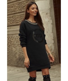 Női pulóver ruha NU406 | fekete