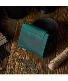 Férfi bőr pénztárca és kulcstartó készlet | zöld