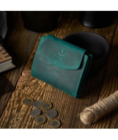 Férfi bőr pénztárca és kulcstartó készlet | zöld